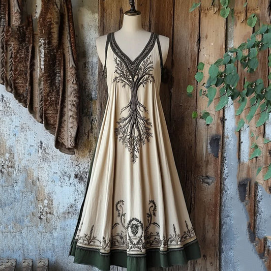 Vintage Viking Celtic Tree Pattern Comfy Tank Dress artswardrobe