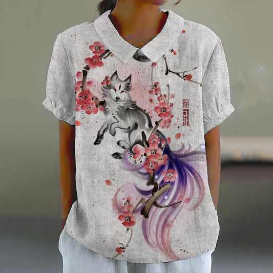 Stylish Fox Art Pattern Women's T-Shirt artswardrobe