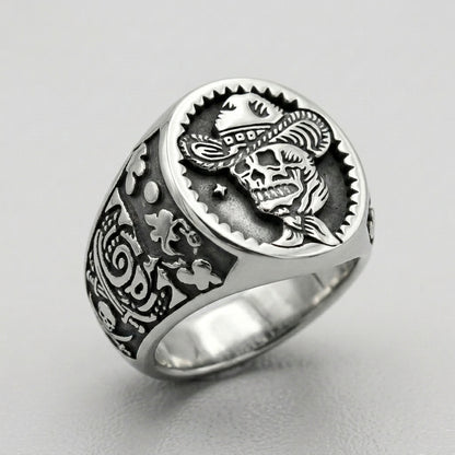 Gothic Cowboy Skull Ring