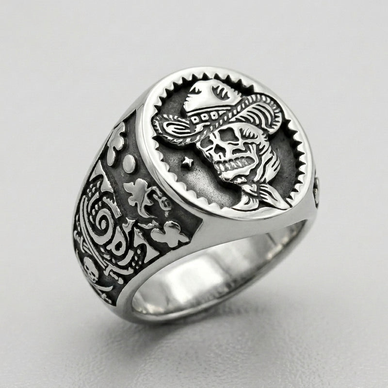 Gothic Cowboy Skull Ring
