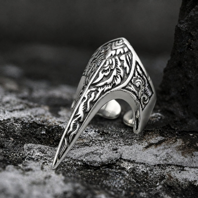 Raven Skull Beak Ring