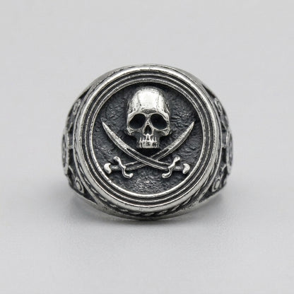 Skull & Cutlass Pirate Signet Ring