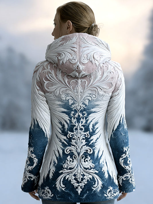 Comstylish Women's Vintage Viking Wings Print Hoodie