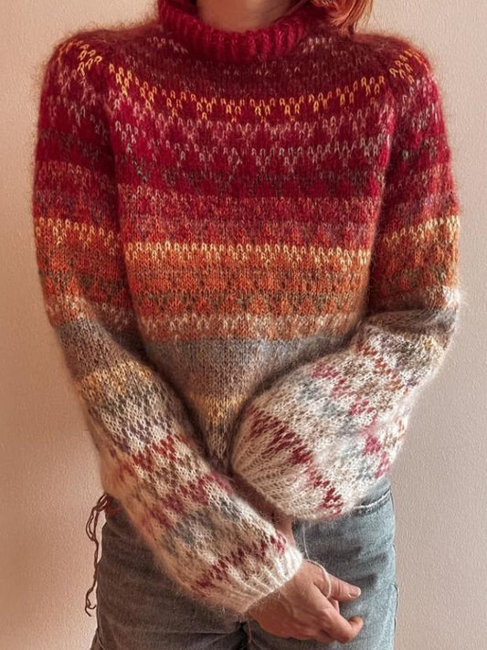 Women's Retro Ethnic Style Iceland Knit Jacquard Sweater elevenforest