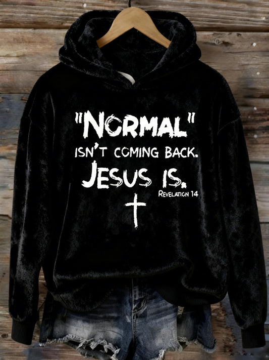 Comstylish Women's Normal Isn't Coming Back But Jesus Is Revelation14 Casual Hoode Sweatshirt