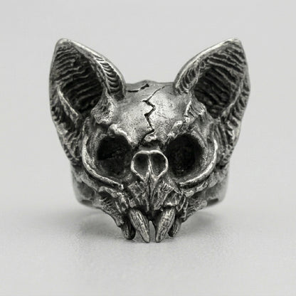 Calvarium Cat Skull Statement Ring
