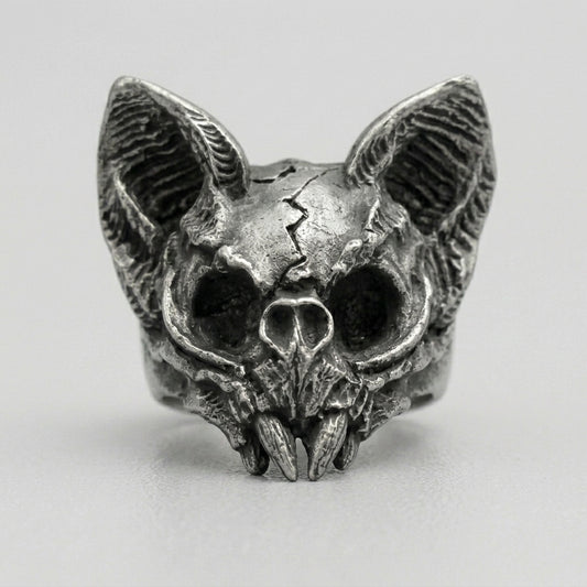 Calvarium Cat Skull Statement Ring