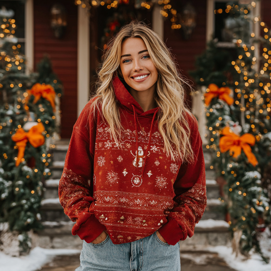Comstylish Women's Christmas Elements Hooded Sweatshirt