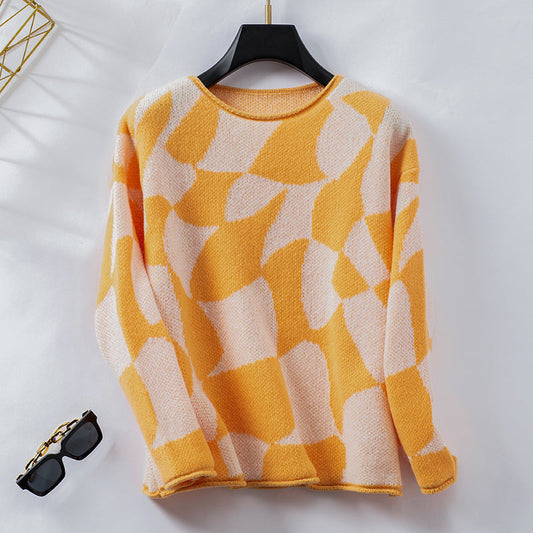 Dorotea® | Sweater with a geometric pattern in a contrasting color