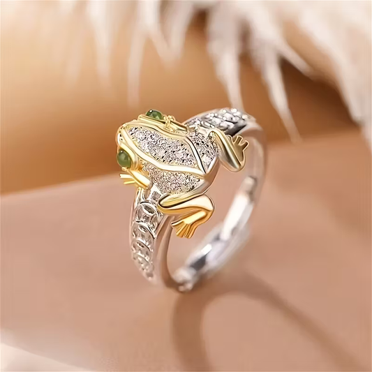 Crystal Frog Ring