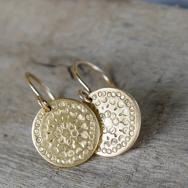 Delicate Artisan Gold Earring