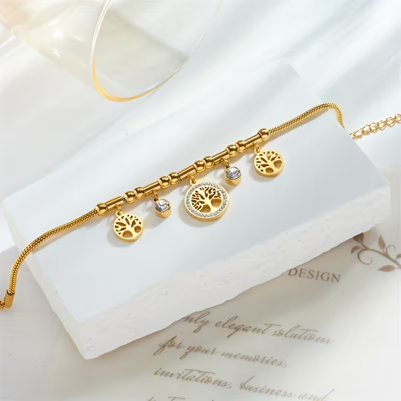 Charm Drop Tree Bracelet