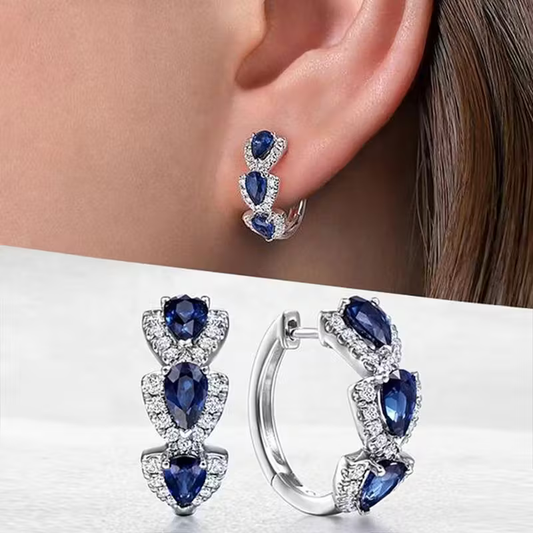 Midnight Crown Hoop Earrings