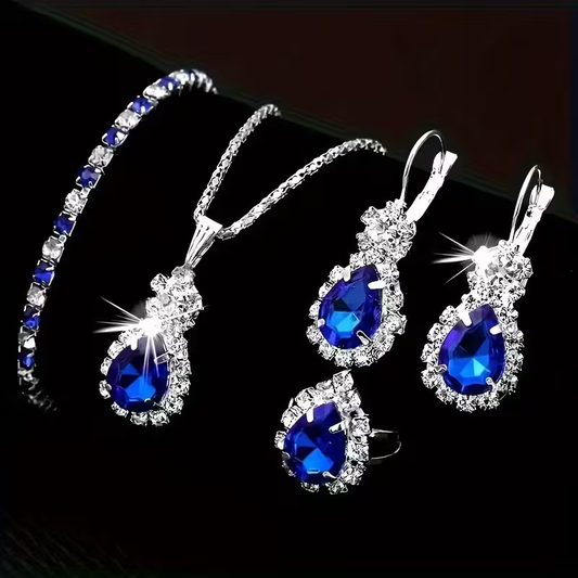 Royal Sapphire Halo Set