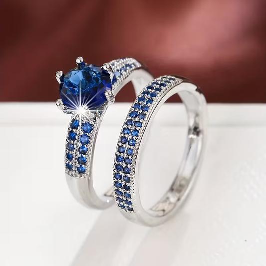 Twin Sapphire Crown Ring