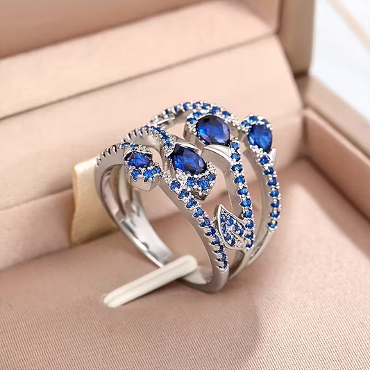 Sapphire Cascade Ring