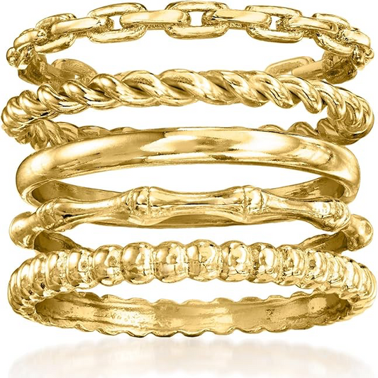 Gold Stackable Rings Set