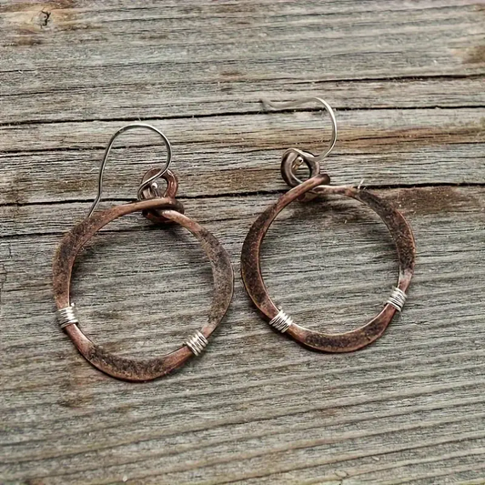 Vintage Bronze Hoop Earrings