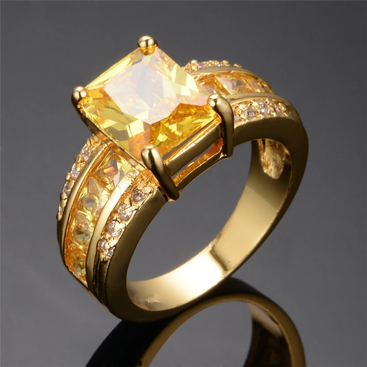 Orange Glass Sparkling Ring