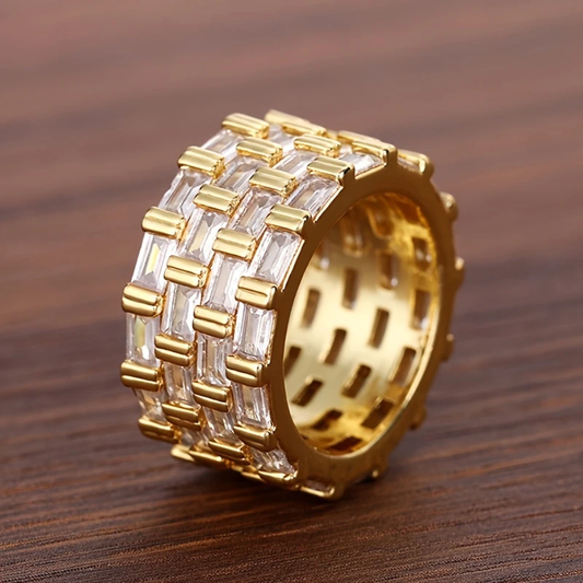 Layered Gold Zirconia Ring
