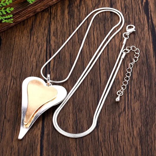 Gold & Silver Heart Necklace