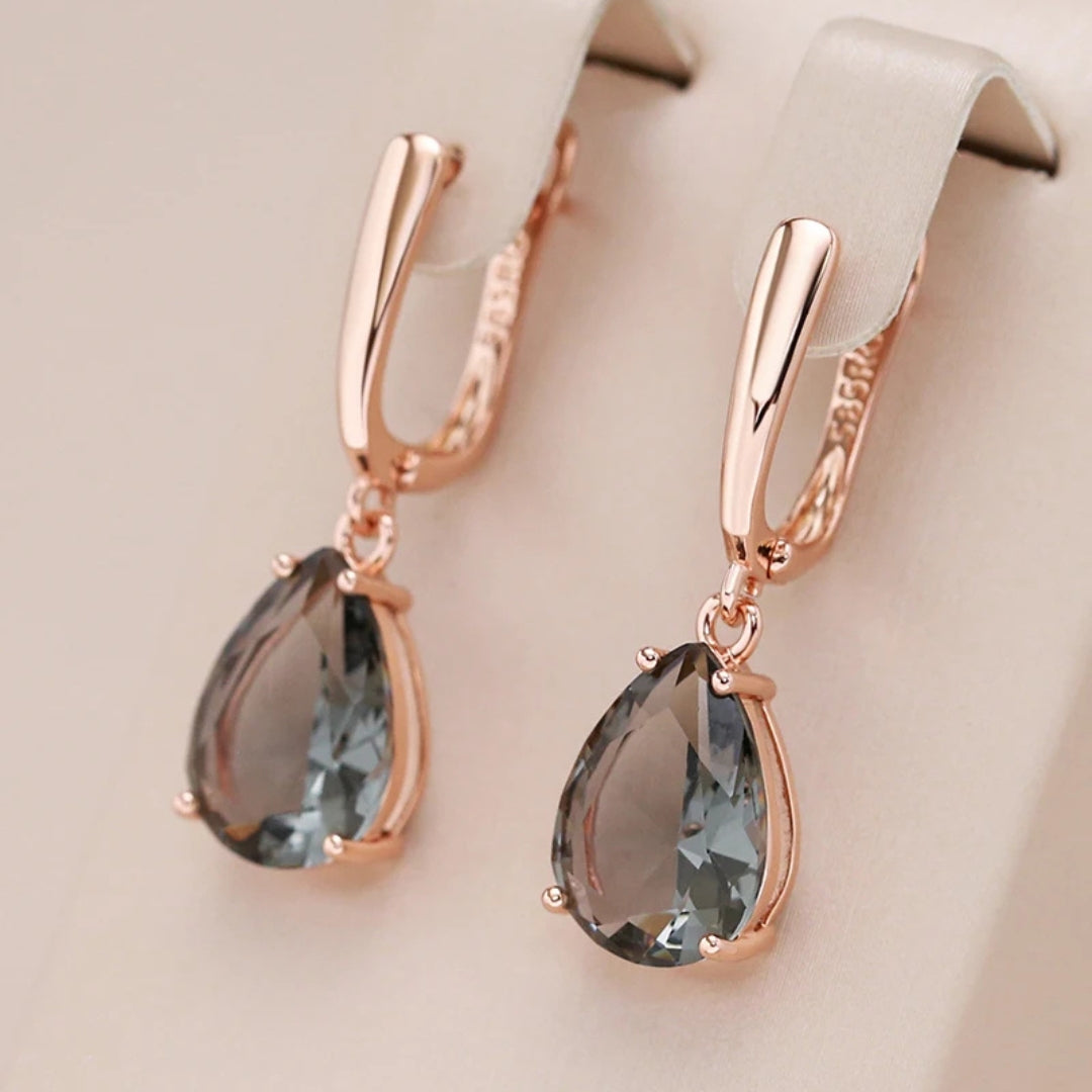 Elegant Dark Greenish Earrings