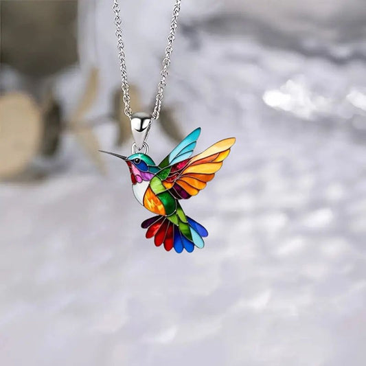 Colorful Hummingbird Necklace